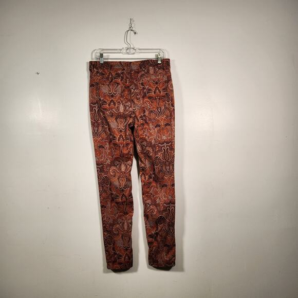 CHICOS The Platinum Jegging Womens 1 | US M | Orange Black Paisley Boho Western - Picture 3 of 12